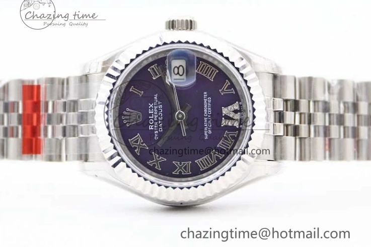SS Bracelet 904L Dial Steel Best Roman Edition President NH05 TWF on Markers Purple DateJust 28 1:1 Lady 0331